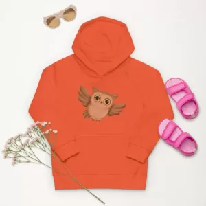 Baby Owl Kids Eco Hoodie orange