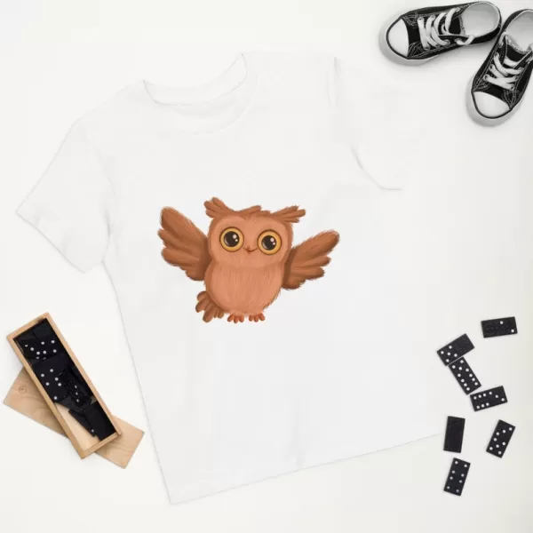 Baby Owl Organic Cotton Kids T-shirt white