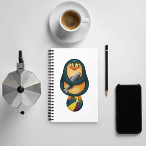 Funny and Cute Baby Penguin Spiral Notebook