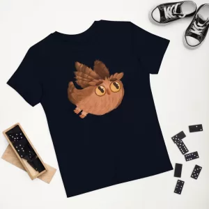 Papa Owl Organic Cotton Kids T-shirt navy