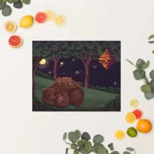 Sleeping Mama Bear Poster