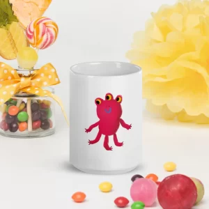 ceramic mug with a funny alien