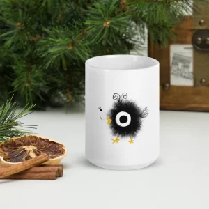 ceramic mug with a funny bird