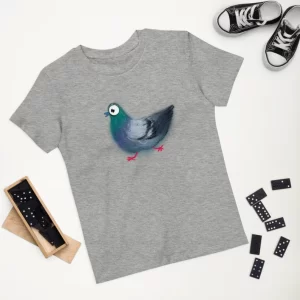 kids t-shirt with a funny pigeon bird