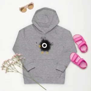 kids hoodie with a funny bird