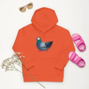 kids hoodie with a funny pigeon