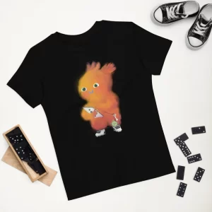 kids t-shirt with solus the lonely alien